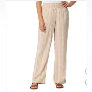 NWOT Briggs Women's Linen‎ Blend pull on Pant tan print
